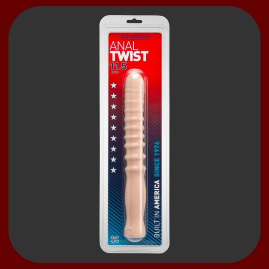 Luxusní anální dildo s ergonomickou rukojetí, 29 cm dlouhé, tělové barvy, vyrobené z měkkého a bezpečného PVC bez ftalátů.