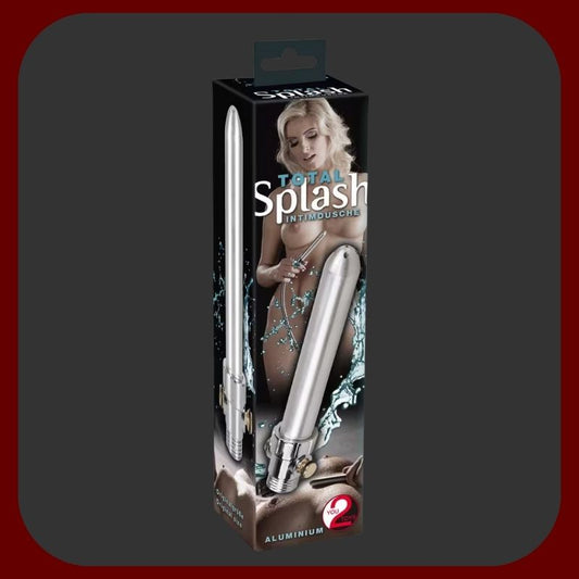 Anální a vaginální sprcha z kvalitního hliníku s tlačítkem pro kontrolu průtoku vody, připojitelná na domácí sprchovou hadici, délka 17 cm – EROSIANA