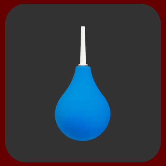 Světle modrý anální a vaginální klystýr o objemu 150 ml z kvalitního ABS plastu pro bezpečnou a efektivní intimní hygienu.