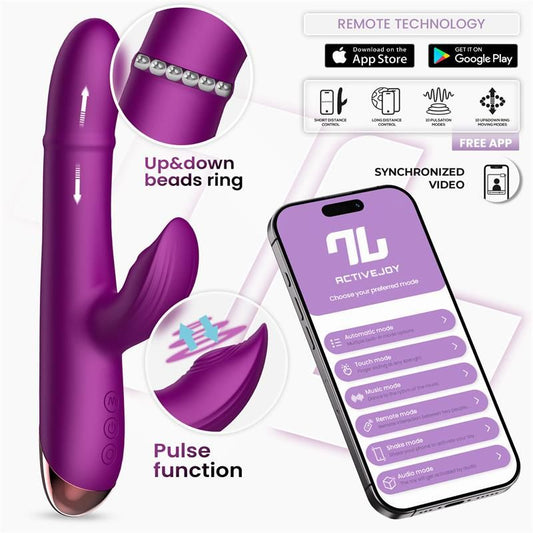 Eroriana – inteligentní vibrátor Sendel s trojitou stimulací, ovládaný přes aplikaci ActiveJoy®, s vibračními režimy, pulsujícími kovovými kuličkami a pohyblivým jazykem pro klitoris. Vodotěsný, dobíjecí a ideální pro lokální i vzdálené partnerské ovládání.