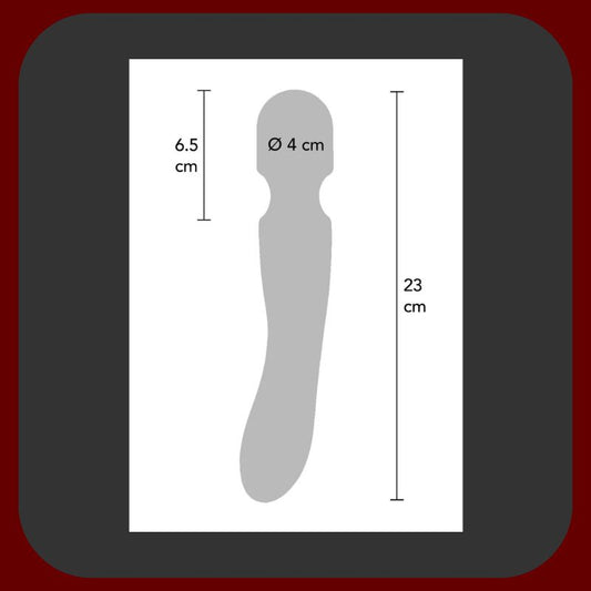 Erosiana Zenith – vibrační masážní hůlka z prémiového silikonu, 23 cm, 12 vibračních režimů, LED osvětlení, USB dobíjení a vodotěsná pro luxusní a všestrannou stimulaci