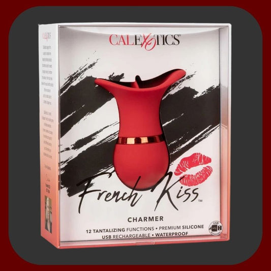 Oranžový stimulátor vagíny a klitorisu ve tvaru jazyka s 12 vibračními režimy, ergonomický a voděodolný, ideální pro intenzivní ženskou stimulaci.