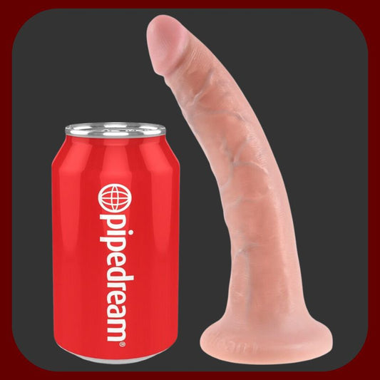 Tělové realistické dildo KING COCK 18 cm s jemným zakřivením pro přesnou stimulaci bodu G.