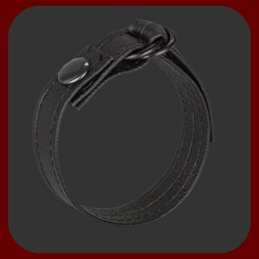 Luxusní černý erekční kroužek z pravé kůže s nastavitelným průměrem až 8 cm, délka 26 cm – stylový a funkční doplněk pro muže – EROSIANA