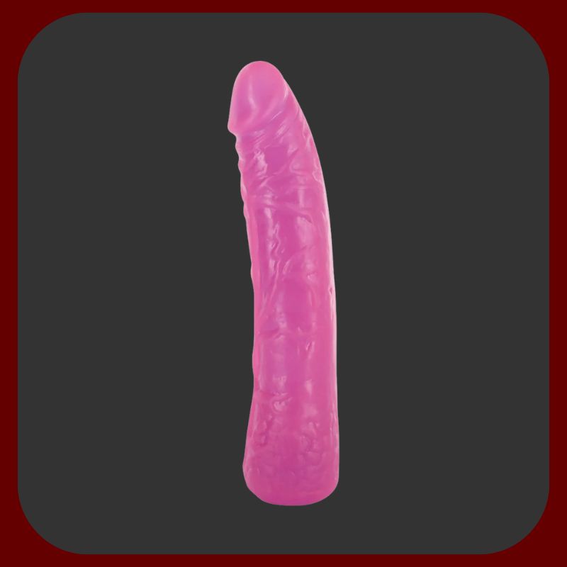 Realistické flexibilní želé dildo délky 19 cm ve dvou elegantních barvách – levandule a růžová, měkký a bezpečný PVC materiál bez ftalátů.