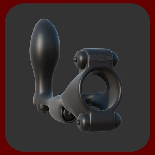 Tělový vibrační erekční kroužek s análním stimulátorem a 4 vibračními body pro muže a páry – stimulace prostaty, penisu a hráze – EROSIANA