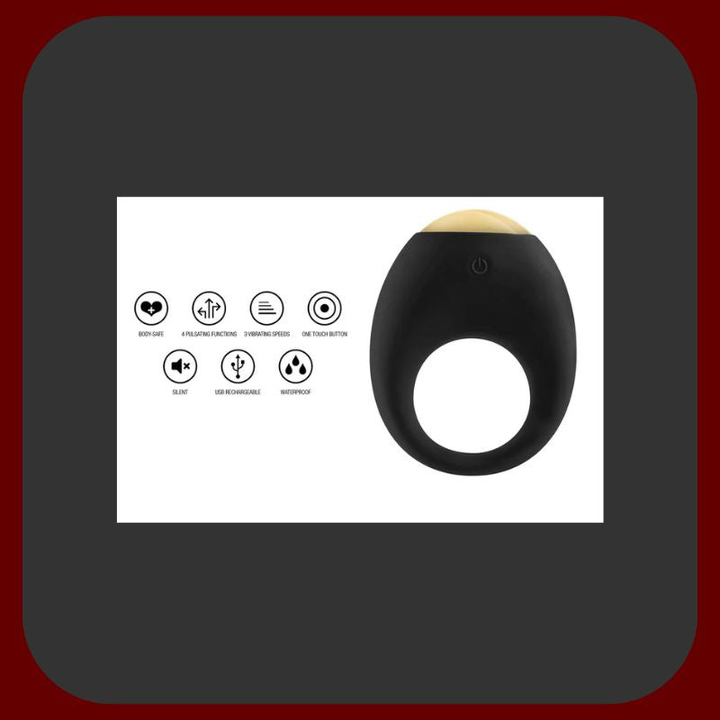 Vibrační erekční kroužek s LED | 7 režimů vibrací a nastavitelná velikost