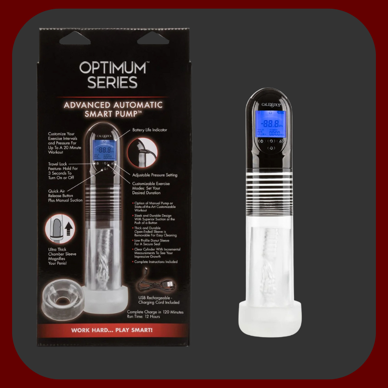 Automatická vakuová pumpa na penis PowerGrow, s LED displejem a USB nabíjením, černá, 20 × 6 cm