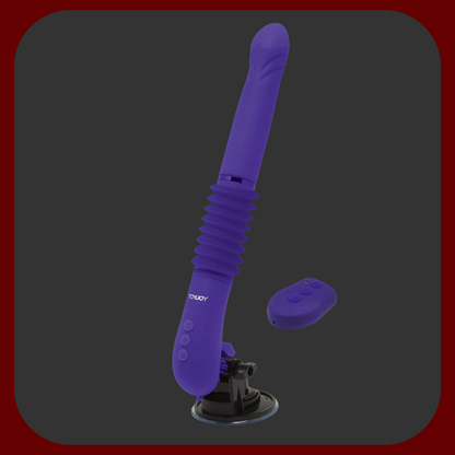 Silikonový vibrátor s pulzující hlavicí a odnímatelnou přísavkou. 31 x 3,7 cm, více režimů vibrací, USB dobíjení, fialová barva. Dvojitý motor pro silnou stimulaci.