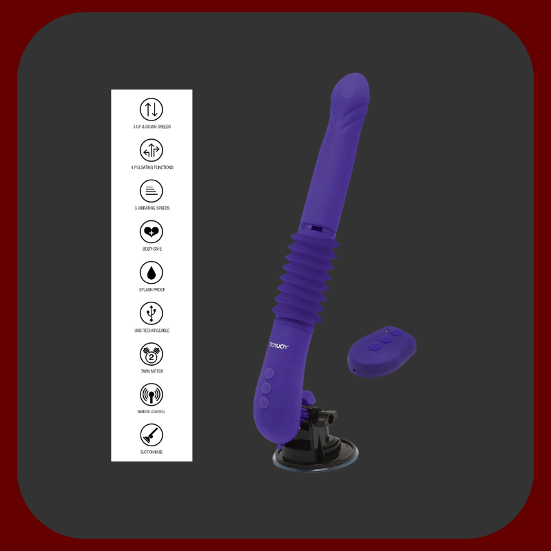 Silikonový vibrátor s pulzující hlavicí a odnímatelnou přísavkou. 31 x 3,7 cm, více režimů vibrací, USB dobíjení, fialová barva. Dvojitý motor pro silnou stimulaci.