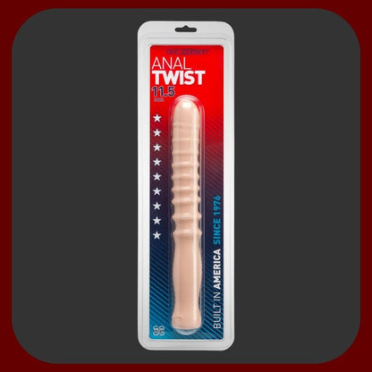 Luxusní anální dildo s ergonomickou rukojetí, 29 cm dlouhé, tělové barvy, vyrobené z měkkého a bezpečného PVC bez ftalátů.