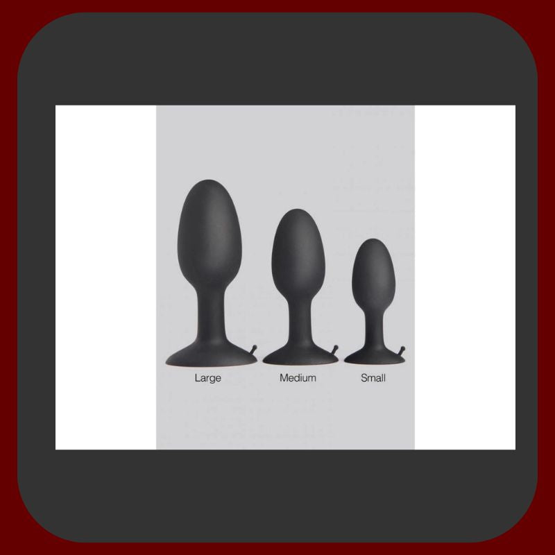 Černý oscilační anální kolík s kovovou kuličkou a přísavkou, 8 cm, zdravotně nezávadný silikon pro diskrétní a dlouhodobou stimulaci