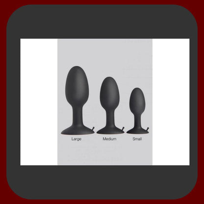 Černý oscilační anální kolík s kovovou kuličkou a přísavkou, 8 cm, zdravotně nezávadný silikon pro diskrétní a dlouhodobou stimulaci