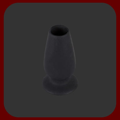 Černý anální kolík s dutým tunelem z měkkého silikonu, délka 10 cm, průměr 5 cm – EROSIANA