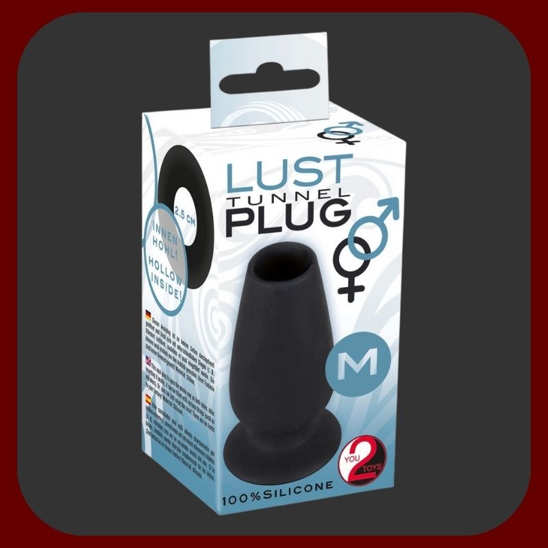 Černý anální kolík s dutým tunelem z měkkého silikonu, délka 10 cm, průměr 5 cm – EROSIANA