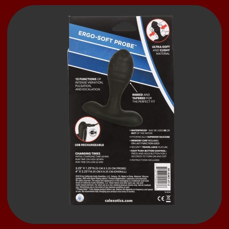 Černý vibrační anální kolík z hebkého silikonu s 12 vibračními režimy, USB dobíjením a voděodolným designem – ideální pro stimulaci prostaty a zvýšení potěšení.