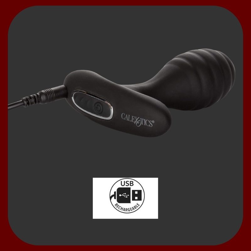 Černý vibrační anální kolík z hebkého silikonu s 12 vibračními režimy, USB dobíjením a voděodolným designem – ideální pro stimulaci prostaty a zvýšení potěšení.