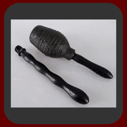 Černá anální a vaginální sprcha ORION s gumovou pumpičkou a dvěma nástavci, 300 ml, ideální pro bezpečnou intimní hygienu