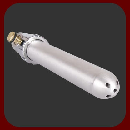  Anální a vaginální sprcha z kvalitního hliníku s tlačítkem pro kontrolu průtoku vody, připojitelná na domácí sprchovou hadici, délka 17 cm – EROSIANA