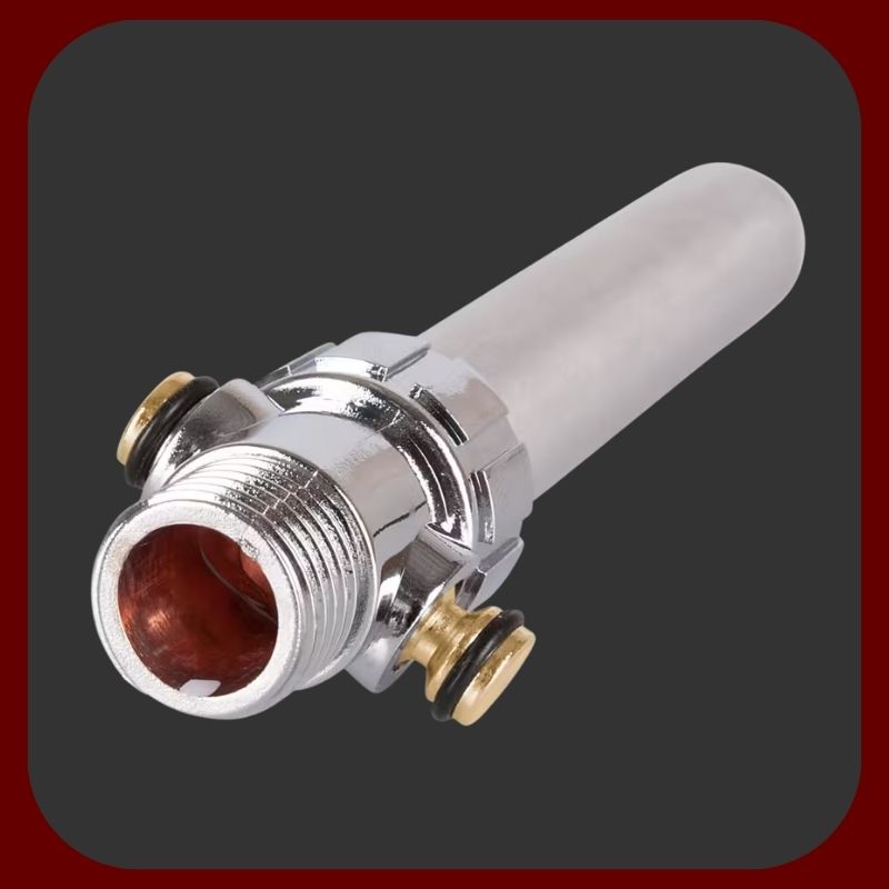  Anální a vaginální sprcha z kvalitního hliníku s tlačítkem pro kontrolu průtoku vody, připojitelná na domácí sprchovou hadici, délka 17 cm – EROSIANA