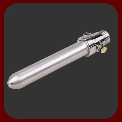  Anální a vaginální sprcha z kvalitního hliníku s tlačítkem pro kontrolu průtoku vody, připojitelná na domácí sprchovou hadici, délka 17 cm – EROSIANA