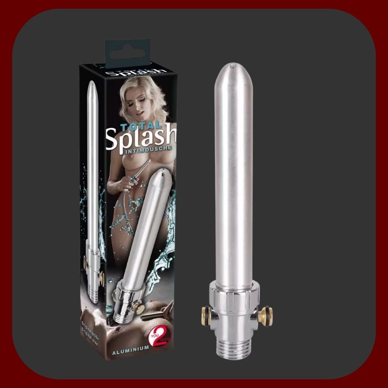  Anální a vaginální sprcha z kvalitního hliníku s tlačítkem pro kontrolu průtoku vody, připojitelná na domácí sprchovou hadici, délka 17 cm – EROSIANA
