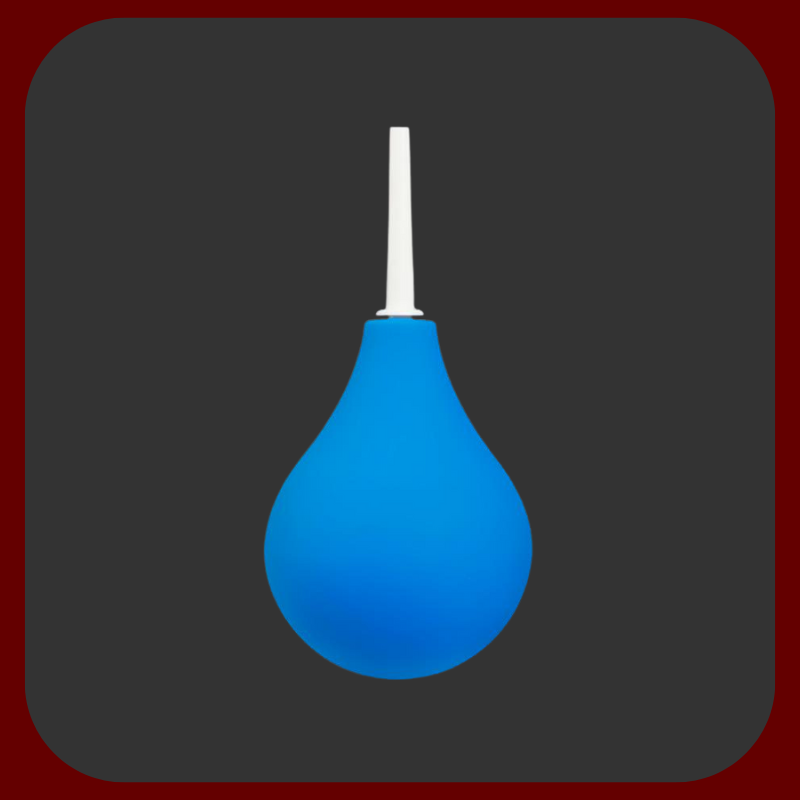 Světle modrý anální a vaginální klystýr o objemu 150 ml z kvalitního ABS plastu pro bezpečnou a efektivní intimní hygienu.