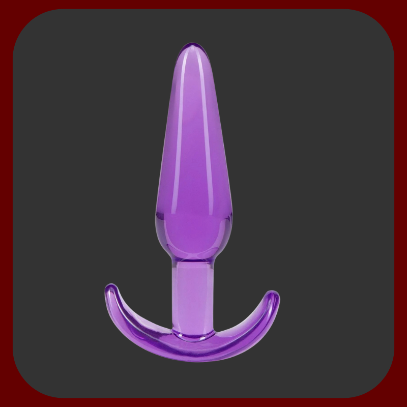 Malý ergonomický anální kolík na každodenní nošení, vyrobený z měkkého TPE materiálu, ve fialové barvě.