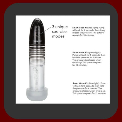 Automatická penisová pumpa Optimum™ s realistickým rukávem Fanta Flesh, černý průhledný design, dotykové ovládání, USB nabíjení, délka 21 cm, průměr 6,5 cm.