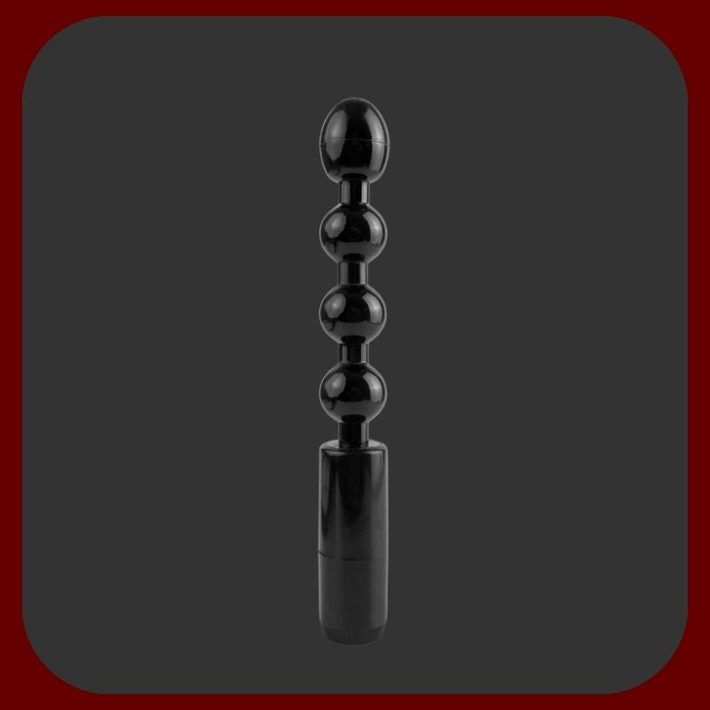 Černý vibrační anální stimulátor BALL ANAL s tvarovanými kuličkami, určený pro intenzivní mužskou stimulaci prostaty.