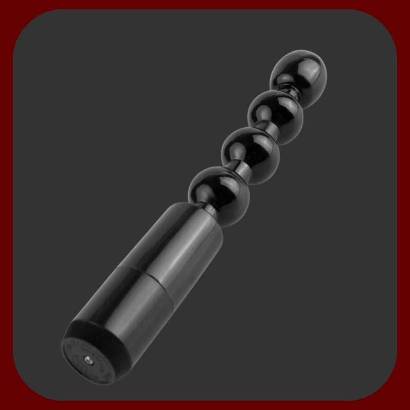 Černý vibrační anální stimulátor BALL ANAL s tvarovanými kuličkami, určený pro intenzivní mužskou stimulaci prostaty.