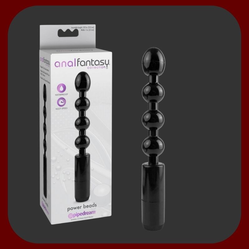 Černý vibrační anální stimulátor BALL ANAL s tvarovanými kuličkami, určený pro intenzivní mužskou stimulaci prostaty.