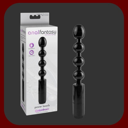 Černý vibrační anální stimulátor BALL ANAL s tvarovanými kuličkami, určený pro intenzivní mužskou stimulaci prostaty.