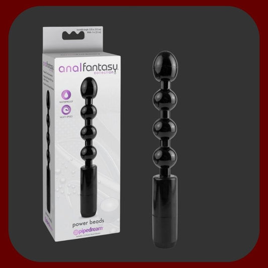 Černý vibrační anální stimulátor BALL ANAL s tvarovanými kuličkami, určený pro intenzivní mužskou stimulaci prostaty.