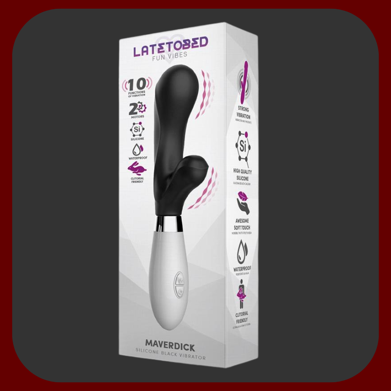 Luxusní černý králičí vibrátor Black Bunny Deluxe z hypoalergenního silikonu, s masážní funkcí a 10 vibračními režimy pro intenzivní stimulaci.