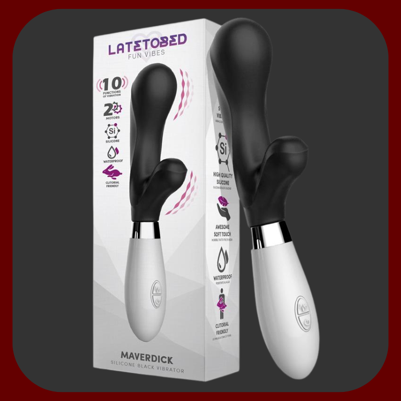 Luxusní černý králičí vibrátor Black Bunny Deluxe z hypoalergenního silikonu, s masážní funkcí a 10 vibračními režimy pro intenzivní stimulaci.