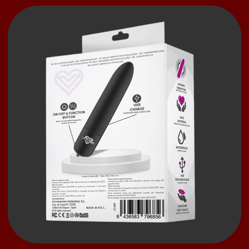 Kompaktní černý mini vibrátor Black Pulse s 10 vibračními režimy a elegantním designem pro diskrétní potěšení kdykoliv a kdekoliv.