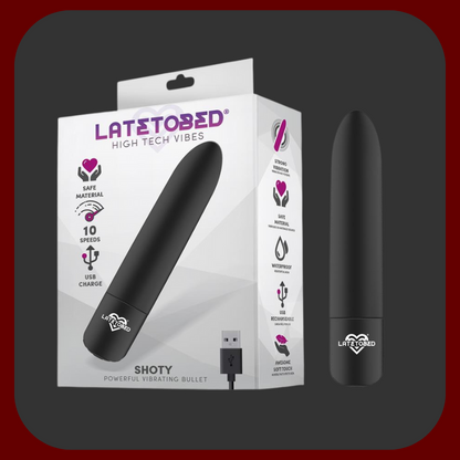 Kompaktní černý mini vibrátor Black Pulse s 10 vibračními režimy a elegantním designem pro diskrétní potěšení kdykoliv a kdekoliv.