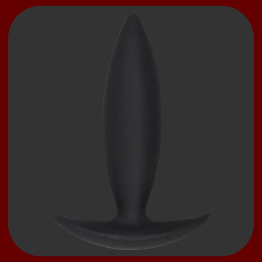 Černý silikonový anální kolík Bootyful 10,5 cm s ergonomickou základnou pro komfortní a bezpečné používání.