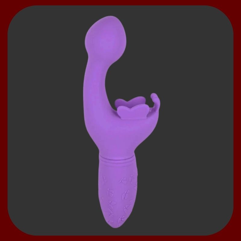 Fialový vibrační králíček Butterfly Kiss z měkkého silikonu pro dvojitou stimulaci klitorisu a bodu G – EROSIANA.