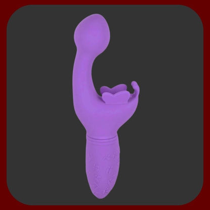 Fialový vibrační králíček Butterfly Kiss z měkkého silikonu pro dvojitou stimulaci klitorisu a bodu G – EROSIANA.