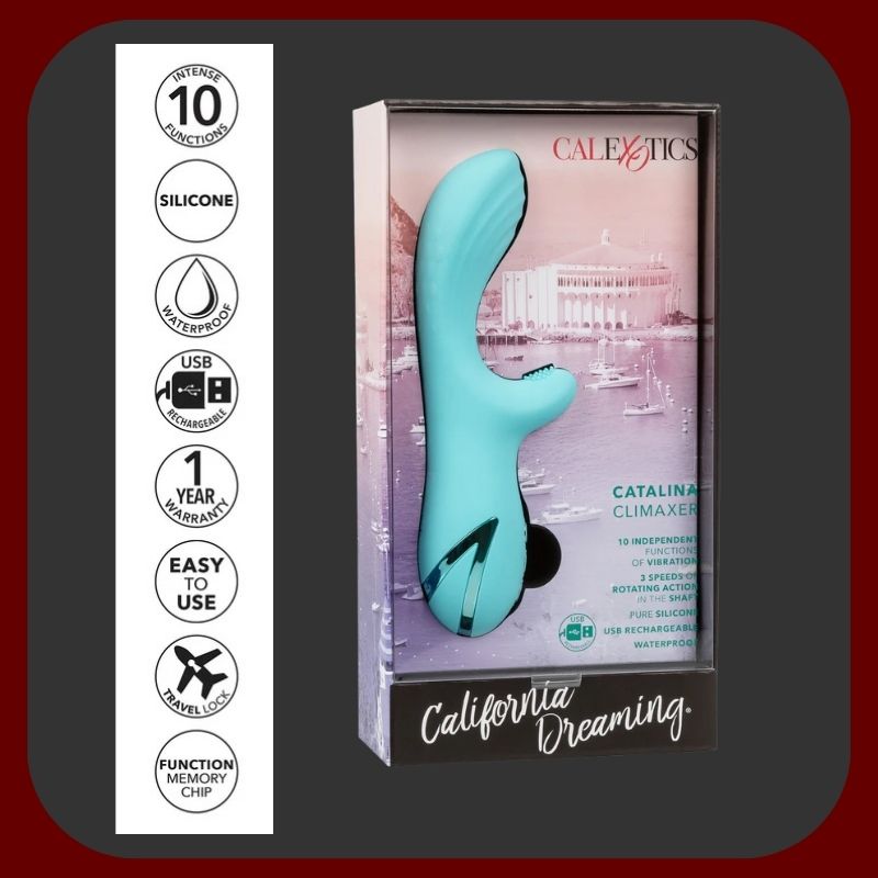 Catalina Twist Vibe – modrý rotační králičí vibrátor s jemnými štětinkami, 10 vibračními režimy a 3 rychlostmi rotace – EROSIANA.