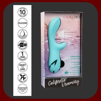 Catalina Twist Vibe – modrý rotační králičí vibrátor s jemnými štětinkami, 10 vibračními režimy a 3 rychlostmi rotace – EROSIANA.