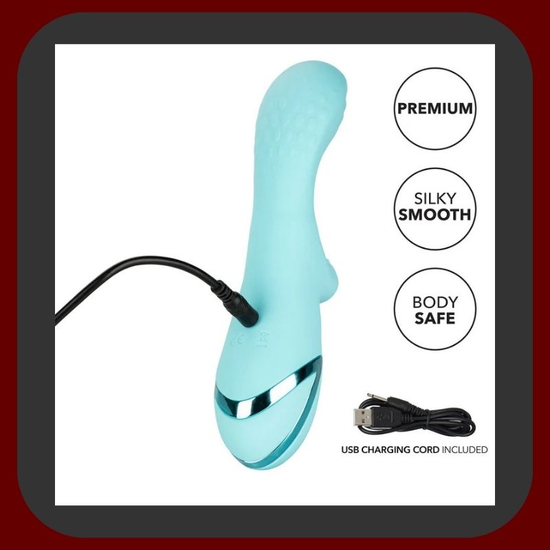 Catalina Twist Vibe – modrý rotační králičí vibrátor s jemnými štětinkami, 10 vibračními režimy a 3 rychlostmi rotace – EROSIANA.