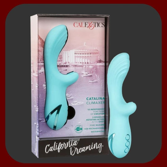 Catalina Twist Vibe – modrý rotační králičí vibrátor s jemnými štětinkami, 10 vibračními režimy a 3 rychlostmi rotace – EROSIANA.