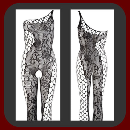 Sexy černý erotický oblek s jemnou výšivkou | Moderní svůdný design