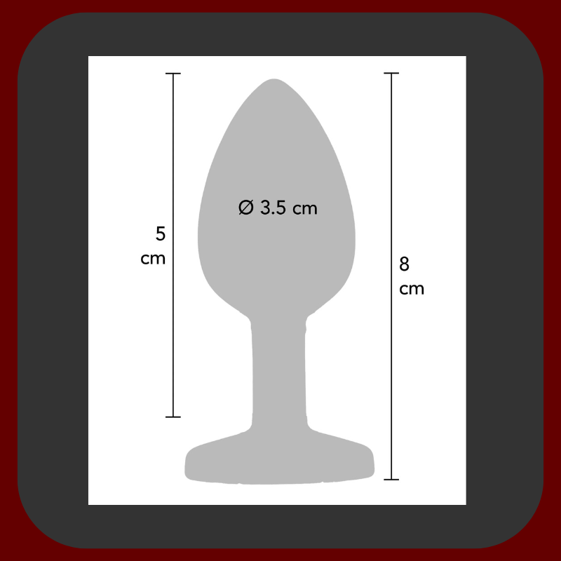 Černý anální kolík z prémiového silikonu s diamantovým drahokamem na základně, dlouhý 7 cm, průměr 2,5 cm, bezpečný pro tělo, ideální pro začátečníky