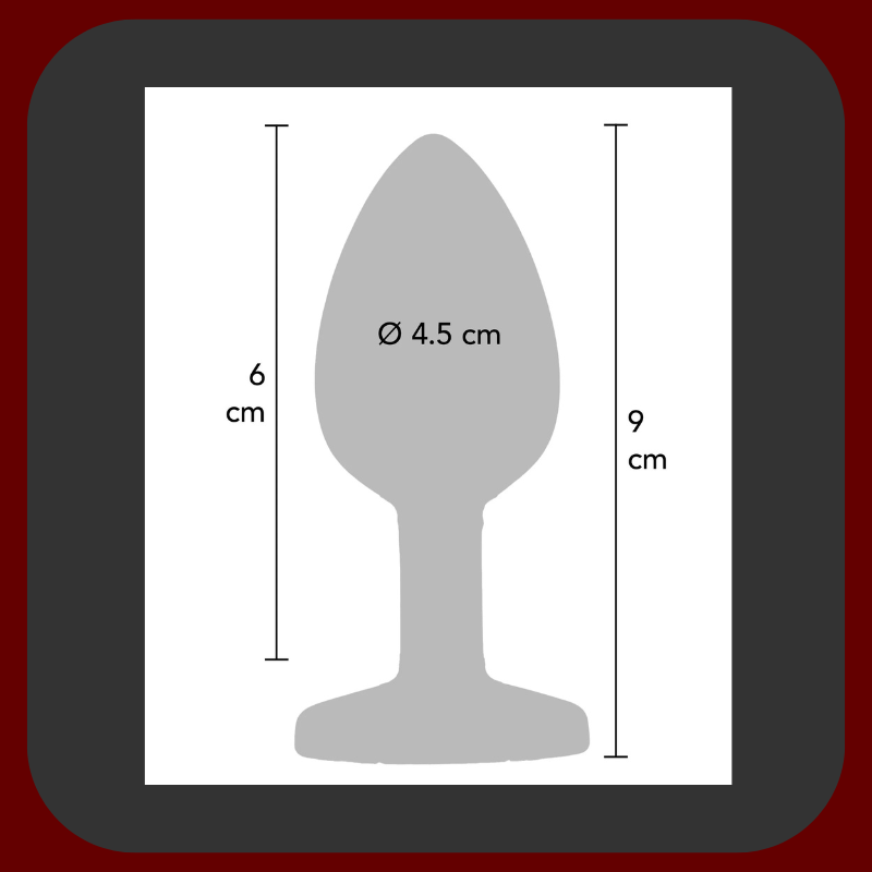 Černý anální kolík z prémiového silikonu s diamantovým drahokamem na základně, dlouhý 7 cm, průměr 2,5 cm, bezpečný pro tělo, ideální pro začátečníky