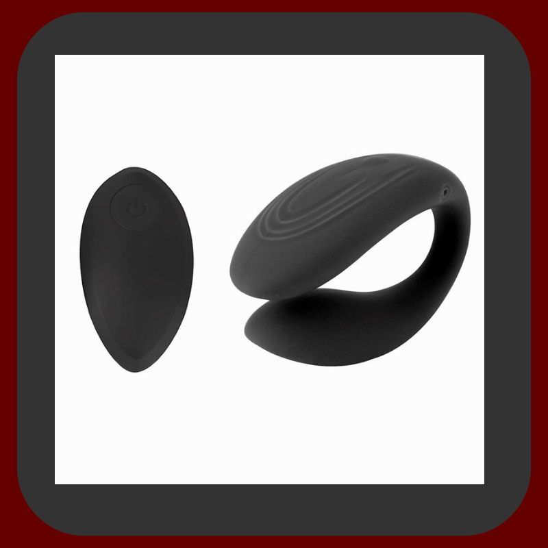 Černý silikonový párový vibrátor s bezdrátovým dálkovým ovládáním, 10 vibračními režimy, voděodolný.