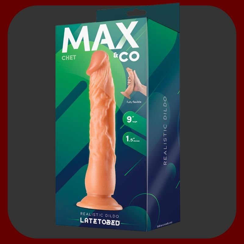 Ultra realistické dildo Chet Real Touch v tělové barvě s žilnatým povrchem a silnou přísavkou, délka 22 cm, vhodné pro vaginální i anální hrátky.